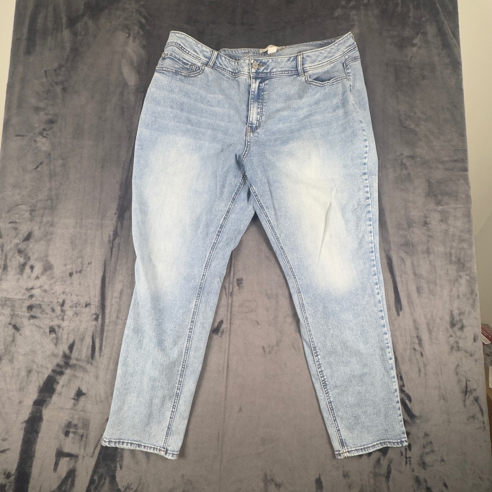 C. EST. 1946 Denim Jeans Womens 22W Light Wash Hi-Rise Tapered Stretch 4875